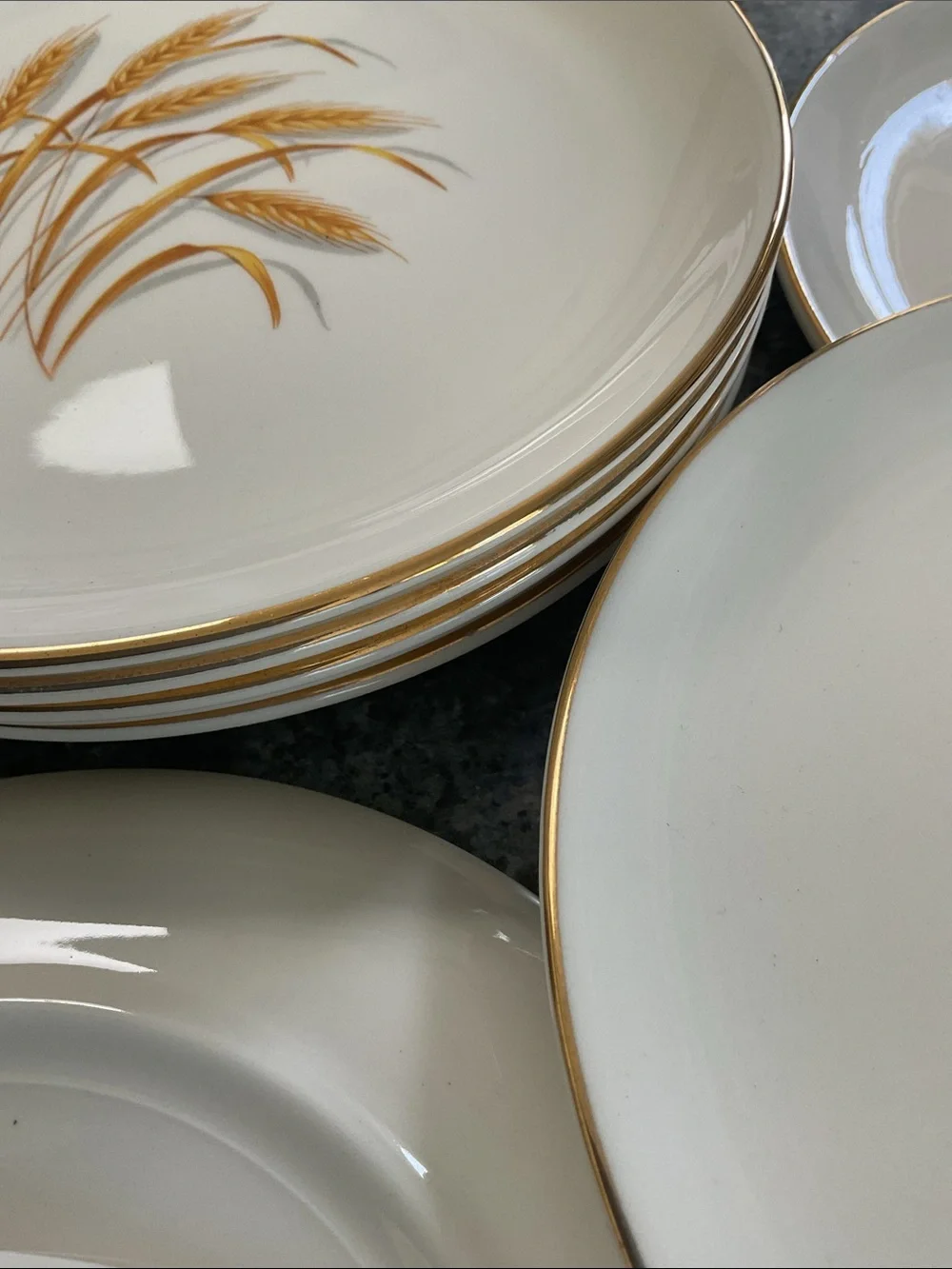 Golden Wheat 10 dessert plates. Vintage Homer Laughlin